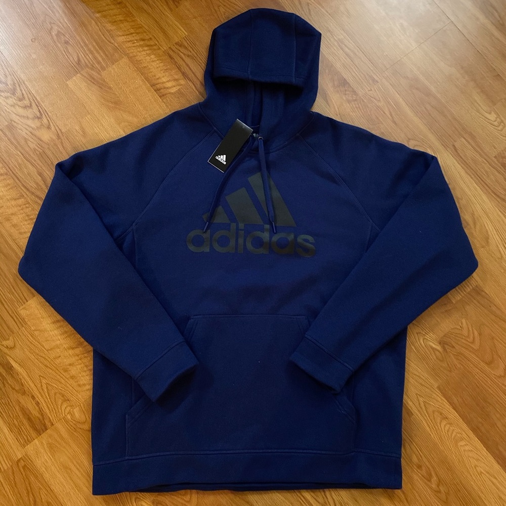 Dark blue Adidas hooded sweatshirt